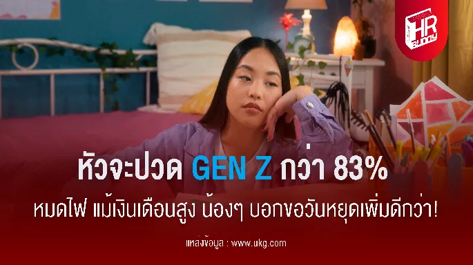 หัวจะปวด Gen Z กว่า 83% หมดไฟ แม้เงินเดือนสูง น้องๆ บอกขอวันหยุดเพิ่มดีกว่า!