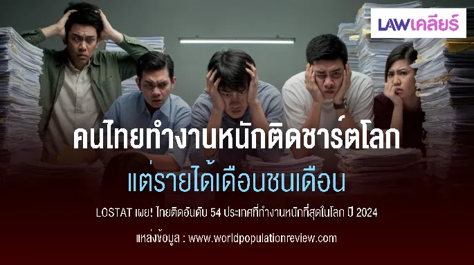 คนไทยทำงานหนักติดชาร์ตโลก แต่รายได้เดือนชนเดือน 