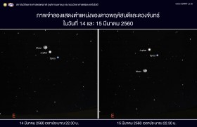 14-15 มีนา “ดาวพฤหัสเคียงจันทร์” มองเห็นชัดทุกพื้นที่ทั่วไทย ตลอดคืนถึงรุ่งเช้า