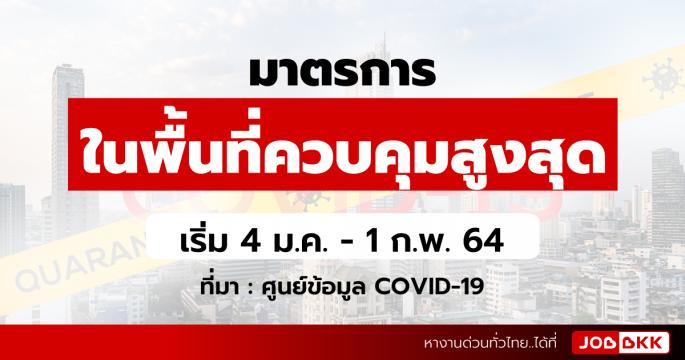 มาตรการในพื้นที่ควบคุมสูงสุด เริ่ม 4 ม.ค. 64